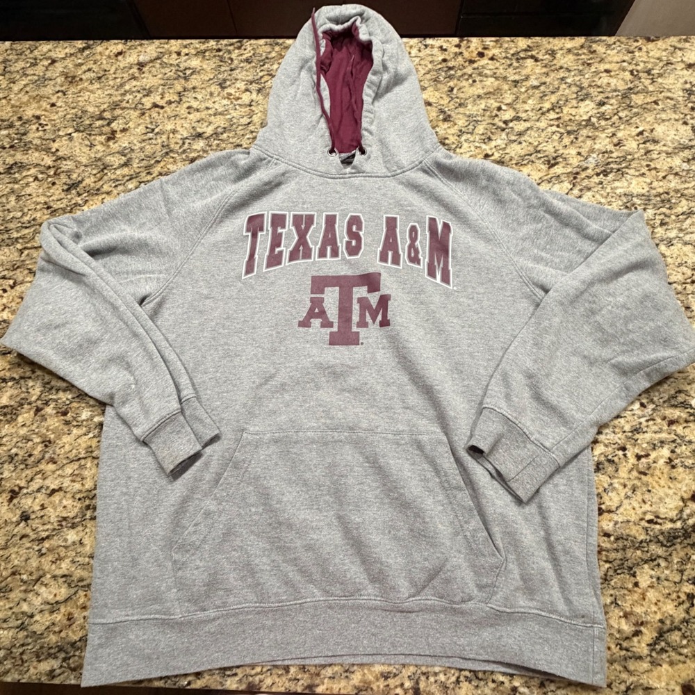 Stadium Athletics Texas A&M Aggies Hoodie Men XL Gray Maroon Pullover Sweatshirt